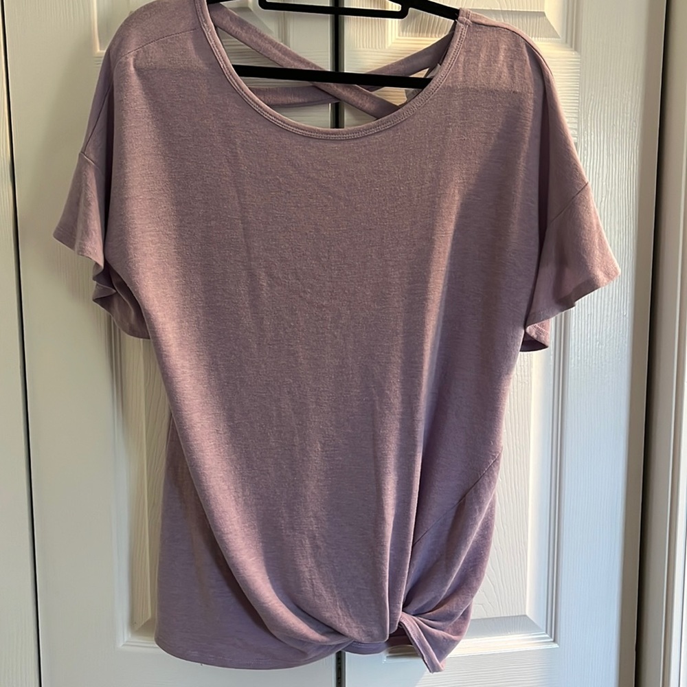 First Love lavender short sleeve blouse